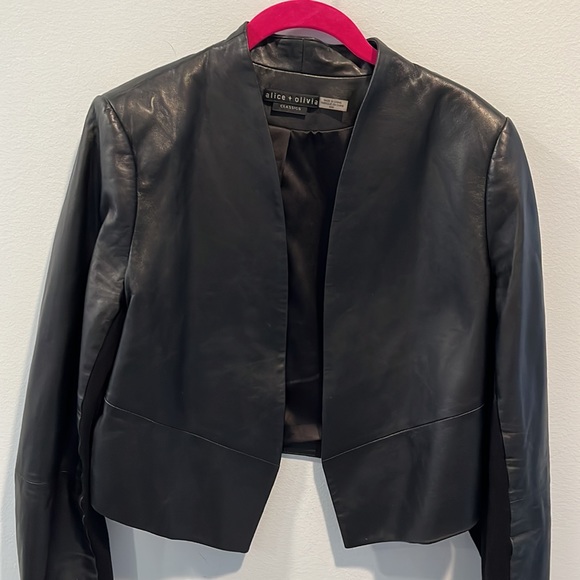 Alice + Olivia “New Harvey” Leather Jacket M - Picture 5 of 8